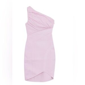 Herve Leger One-Shoulder Blush Dress